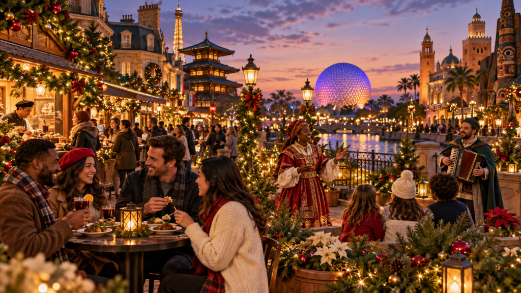 Disney altera a programação noturna do Epcot durante o Natal de 2026.