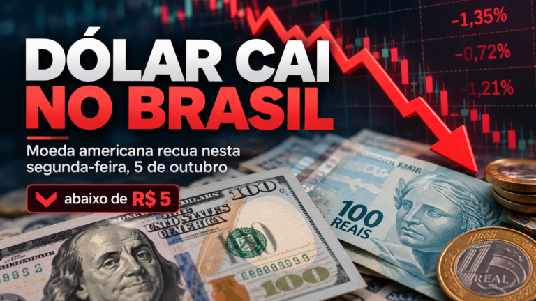 Dólar cai mais de 4% e chega a R$ 4,98: viagem para Orlando fica mais barata e abre oportunidade para comprar moeda